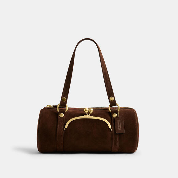 Coach Kisslock Barrel Bag in Chocolate - Picture 1 of 8